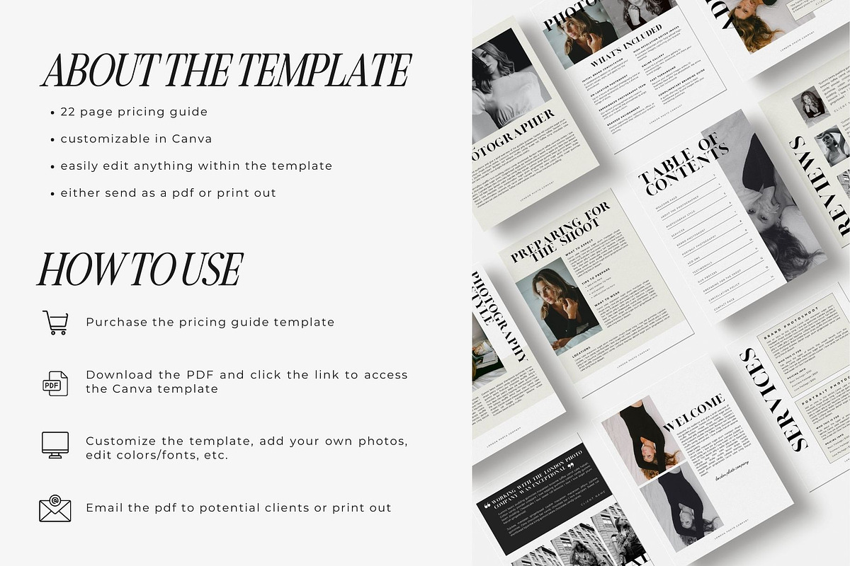 Photographer Pricing Template Canva, a Marketing Template by Blush Created (Photo 5 of 11)