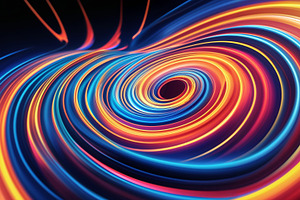 Neon-like light bands, an Illustration by wavebreak