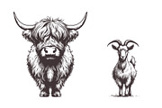 Rustic Farm Animals Vector Coll, an Animal Illustration by MkStudio (Thumbnail 2 of 3)