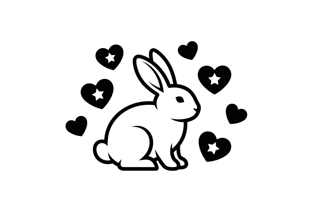 Cute Bunny Love Silhouette Icons, an Illustration by Creativeshirt (Photo 12 of 51)