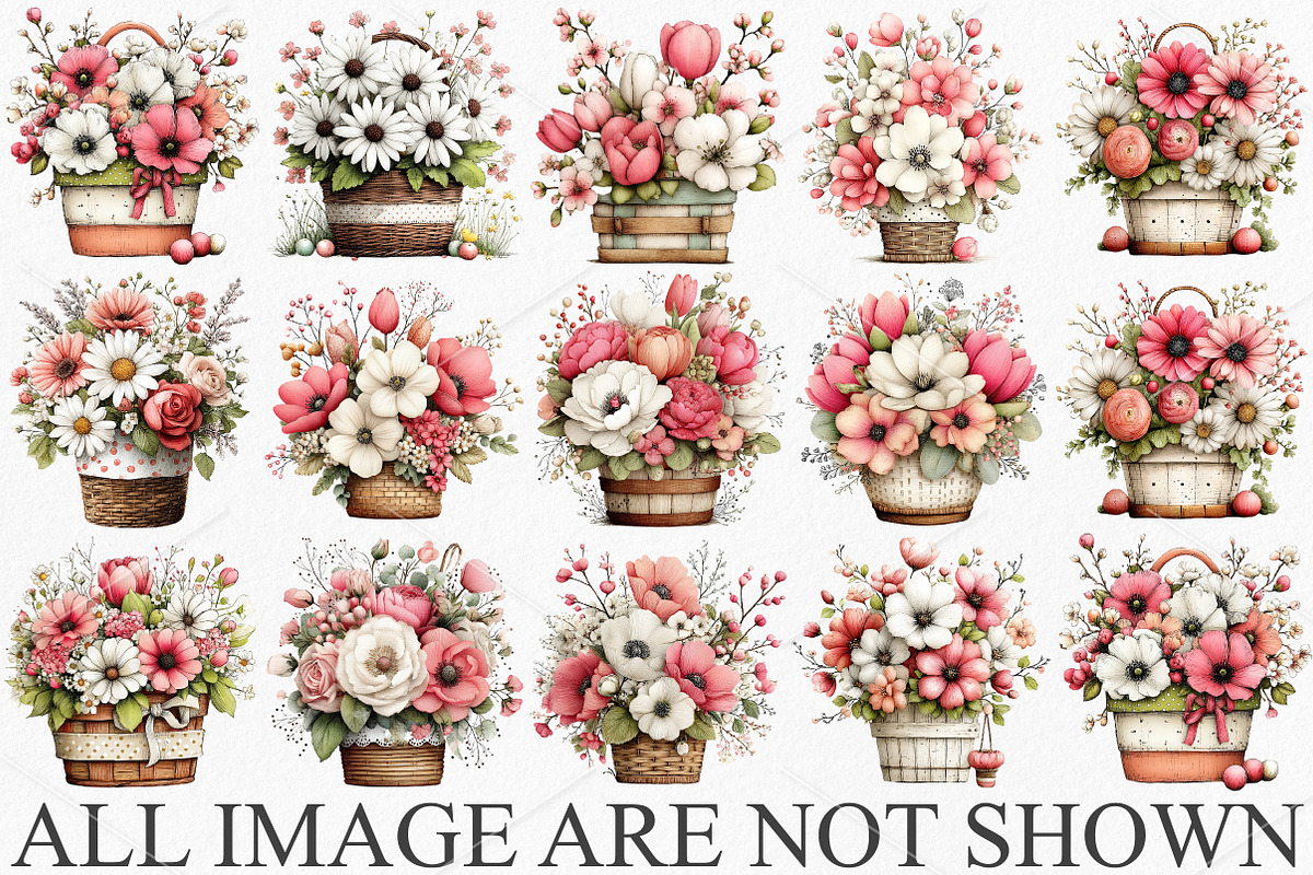 Whimsical Spring Flower Basket, an Illustration by Canvas Craft (Photo 3 of 7)