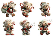 Sweet Santa Bears Clipart, an Illustration by Craft Nest (Thumbnail 9 of 11)