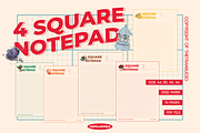 4 Square Notepad | Digital Product, a Stationery Template by The Tran Studio (Thumbnail 1 of 4)