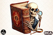 Funny Skeleton Peeking Bundle Clipar, an Icon by DreamCafeArt (Thumbnail 1 of 7)