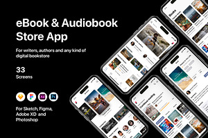 eBook & Audiobook Store App, an UI Kit Template by flr.24