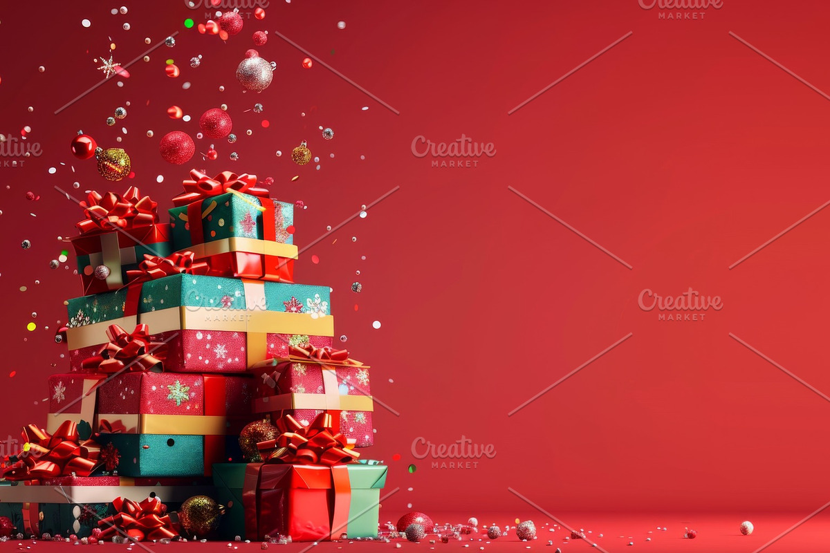 86 Gift boxes with ribbons and bows, a Holiday Photo by Handmadefont (Photo 8 of 90)