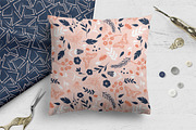 Navy and Blush Floral Patterns, a Pattern Graphic by Wild Twig Co (Thumbnail 2 of 7)