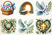 Watercolor Christian Easter Clipart, a Seasonal Illustration by Rose Art (Thumbnail 2 of 7)
