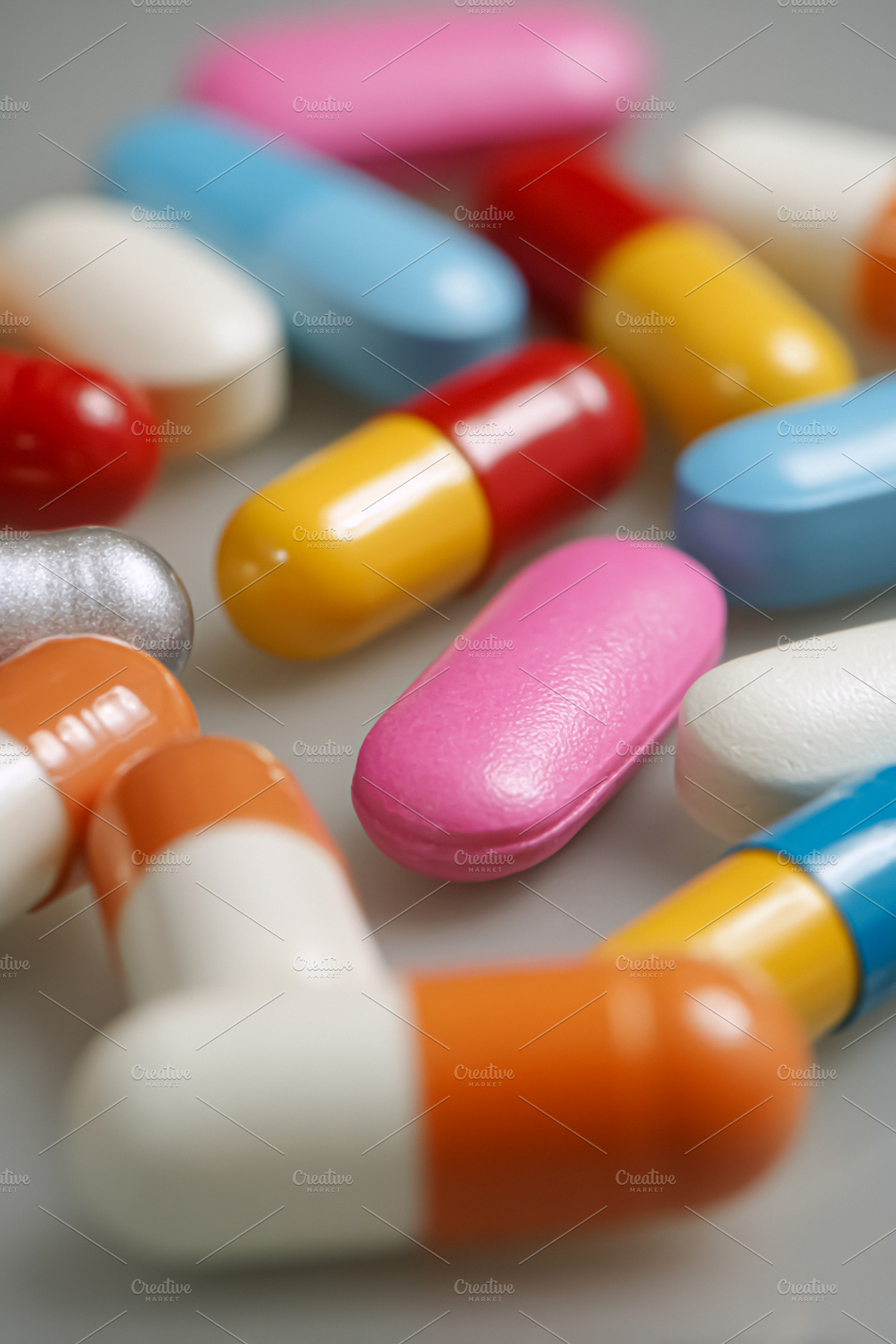 Medicine pills and capsules for healthcare, pharmacy, drug treat, a Photo by Studio ANNA