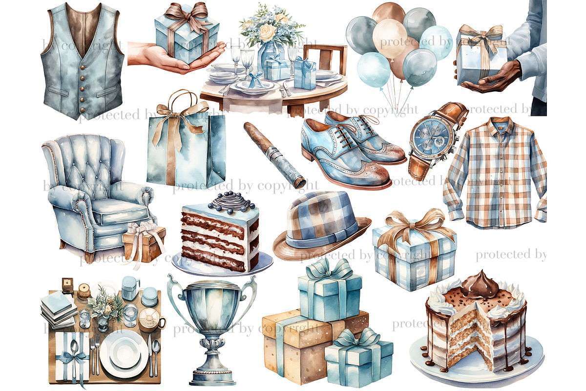 Fathers Day Clipart Bundle, a Person Illustration by GlamArtZhanna (Photo 3 of 6)