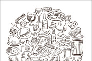 Pub Foods&Drinks | Doodle Vector, a Pattern Graphic by Red Spruce's Vector Shop (Thumbnail 4 of 11)