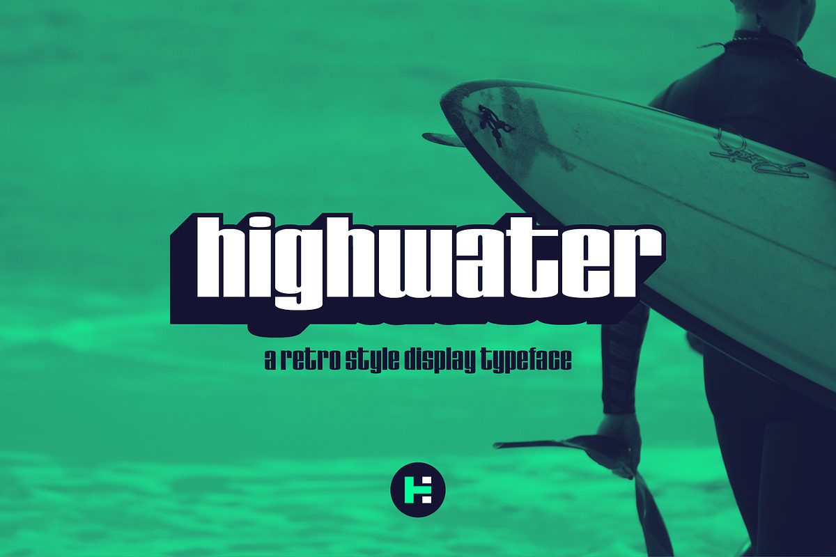 Highwater - A Retro Display Font, a Sans Serif Font by Tim Hankins Design (Photo 1 of 10)