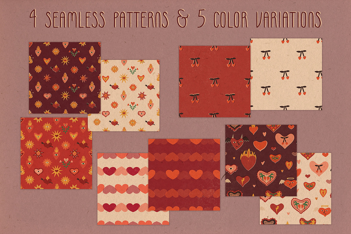 Retro Valentine clipart and graphics, a Decorative Illustration by Paper Cherry (Photo 11 of 23)