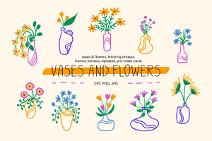 Vases and Flowers clipart collection