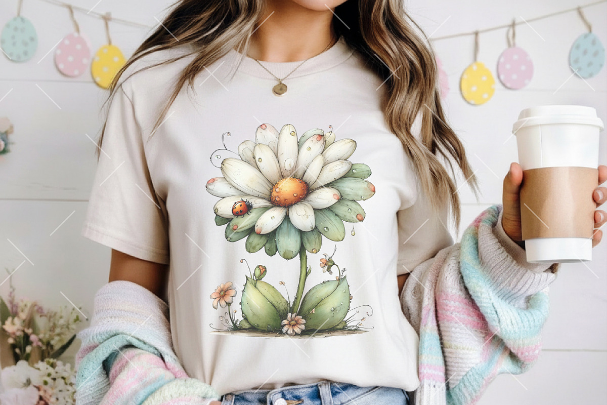 Whimsical Spring Daisy Flower Clipar, an Illustration by OK Design (Photo 6 of 6)