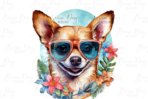 Watercolor Chihuahua Clipart Bundle