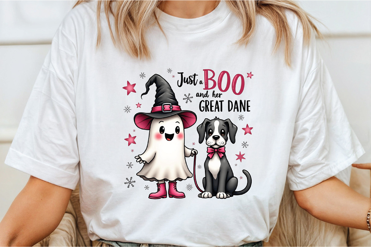 Retro Ghost Walking Great Dane Hallo, an Illustration by Libby Wishes (Photo 4 of 5)