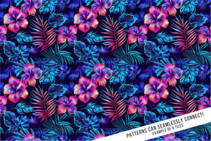 Neon Hawaiian Print Digital Paper