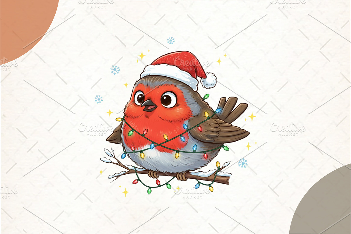 Christmas Robin Bird PNG, an Illustration by Watercolor design (Photo 1 of 6)