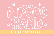 Pipopo Hand - Kids Outline Font, a Handwritten Font by KiddoGlyphs Studio (Thumbnail 1 of 4)