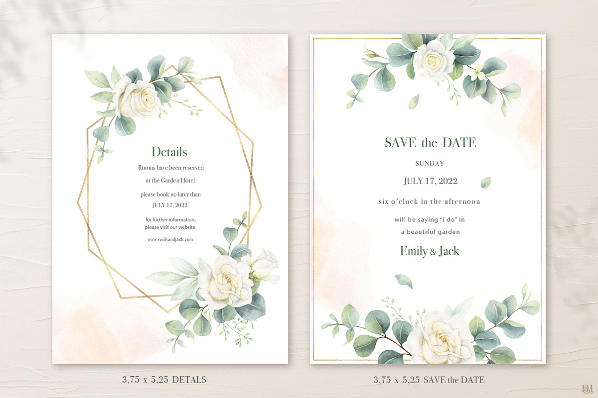 Eucalyptus Wedding Stationary, an Illustration by Elena Medvedeva (Photo 4 of 8)