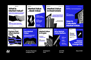 Market Value Instagram Post, a Social Media Template by Neermana