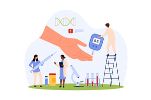 Diabetes, hypoglycemia or, a Healthcare Illustration by Flashvector
