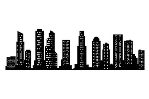 Vector city silhouette. Modern urban, an Object Illustration by the8monkey