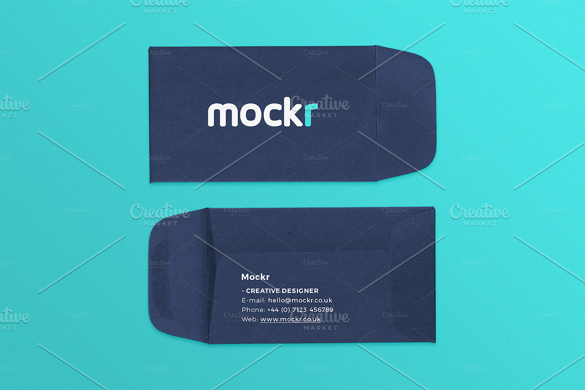 Envelope Business Card Mockup PSD, a Print Template by Mokr (Photo 2 of 4)