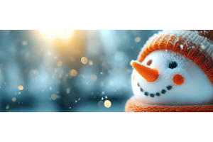 Close-up of a snowman wearing hat, a Holiday Photo by Igor Tichonow
