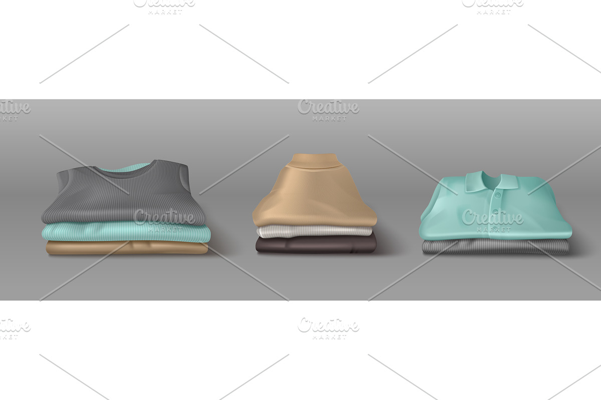 Folded cloth garments stack in, an Object Illustration by art PVP - market