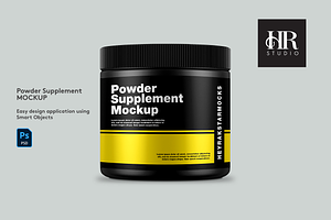 Powder Supplement Container Mockup