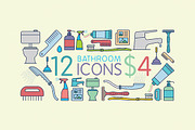 Flat Bathroom Icon Set, an Icon by Babic Goran (Thumbnail 1 of 2)