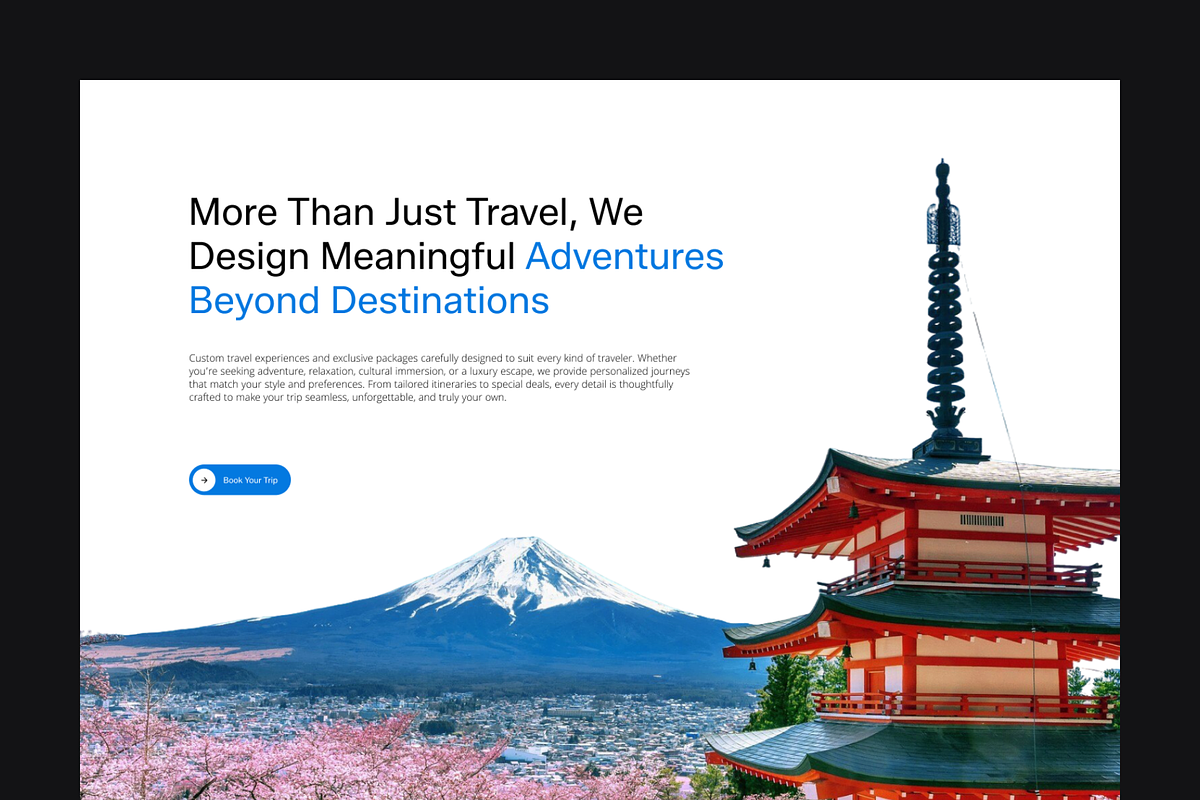Figma Travel Agency Landing Page, a Landing Page Template by Musara (Photo 3 of 6)