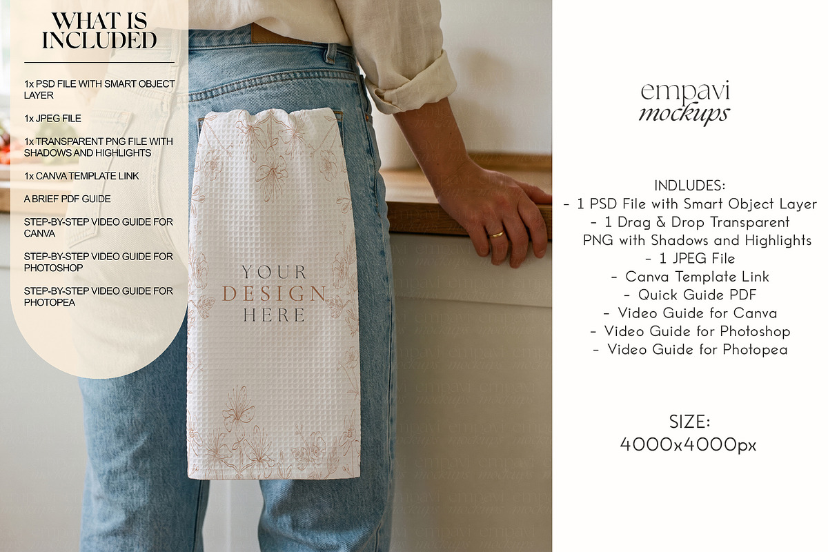 Waffle Tea Towel Mockup, a Household Mockup by EmpaviMockups (Photo 2 of 6)