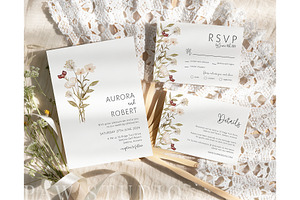 Autumn Wedding Invitation Rustic