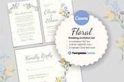 Floral Wedding Invitation Set, an Invitation Template by TemplateCastleStore (Thumbnail 2 of 8)