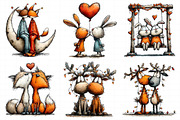 Whimsical Valentine Animal Couples C, an Illustration by Daily.Designs (Thumbnail 4 of 8)