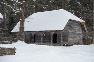 Latvian old wooden house with, an Architecture Photo by COLORFUL