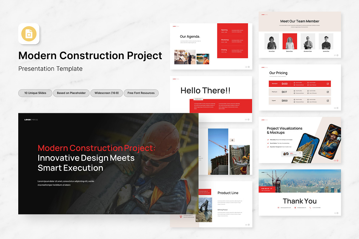 Modern Construction Project Slides, a Presentation Template by Antstheme (Photo 1 of 2)