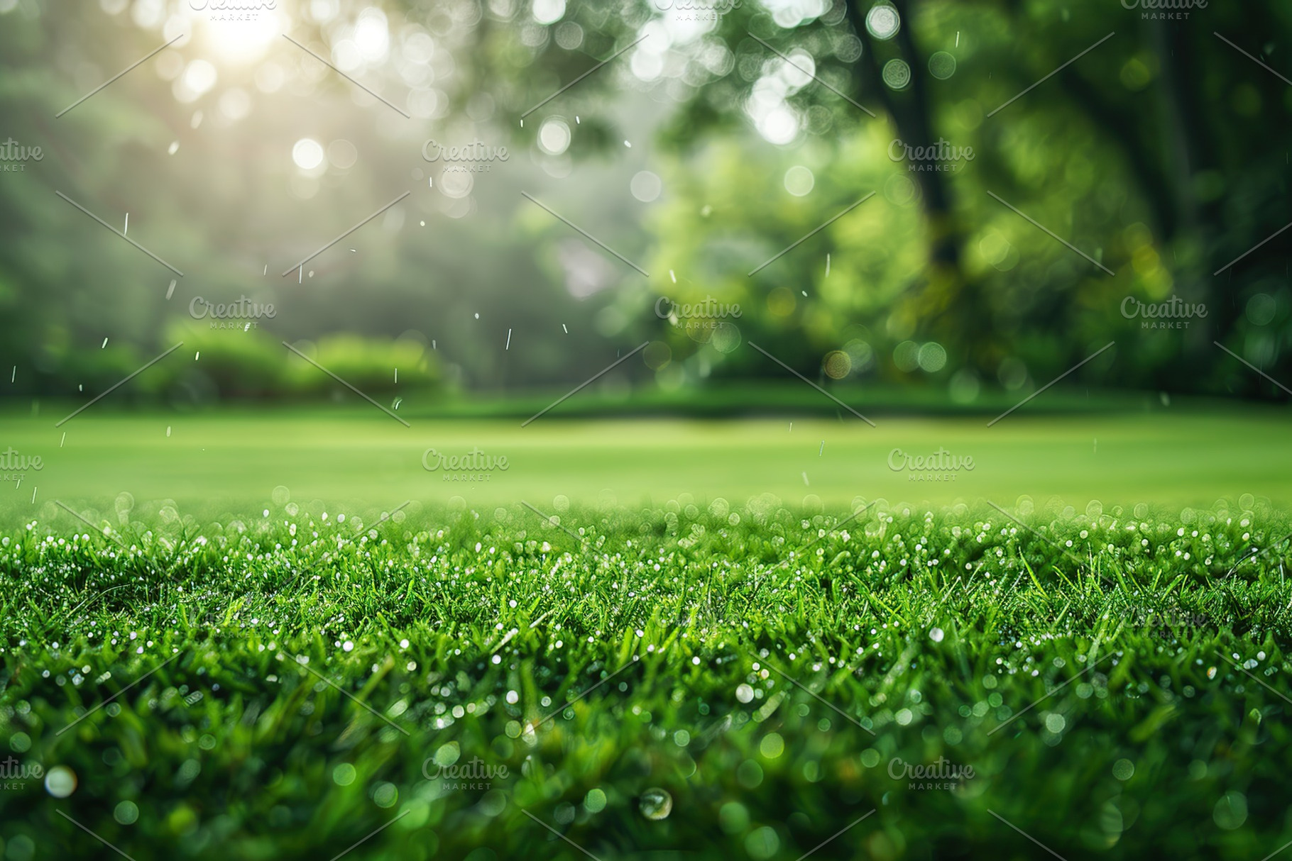 Green golf course in countryside with sunshine, a Nature Photo by AlyaAnd