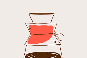 Drip Coffee Pot Icon Vector