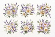 Watercolor Purple Peony Clipart, a Decorative Illustration by Nicolle's Colorful Art (Thumbnail 4 of 6)