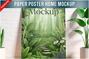 Paper Poster Home Interior PSD, a Product Mockup by Bruno's Shop