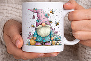 Whimsical Spring Gnome Clipart PNG, an Illustration by Canvas Craft (Thumbnail 5 of 7)