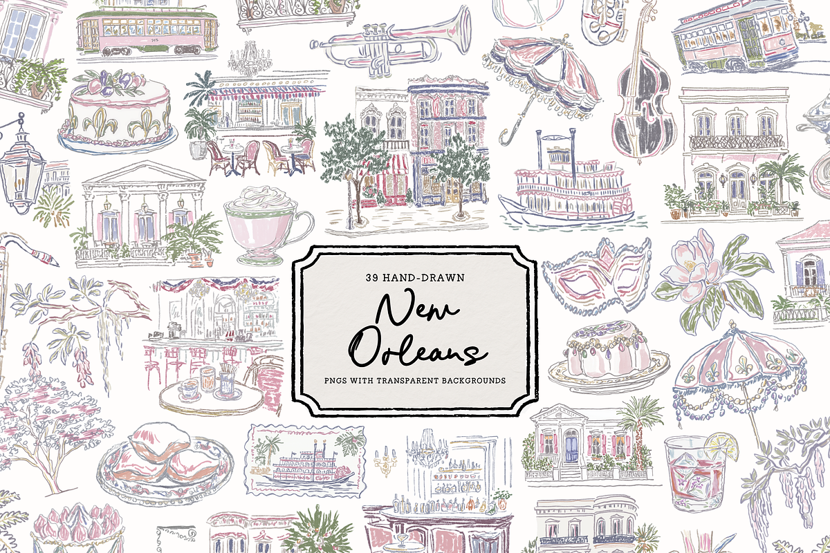 New Orleans Clipart, French Quarter, an Object Illustration by The October Creative (Photo 1 of 16)