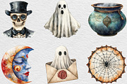 Vintage Halloween Elements Clipart, an Illustration by Black Bird Studio (Thumbnail 2 of 6)
