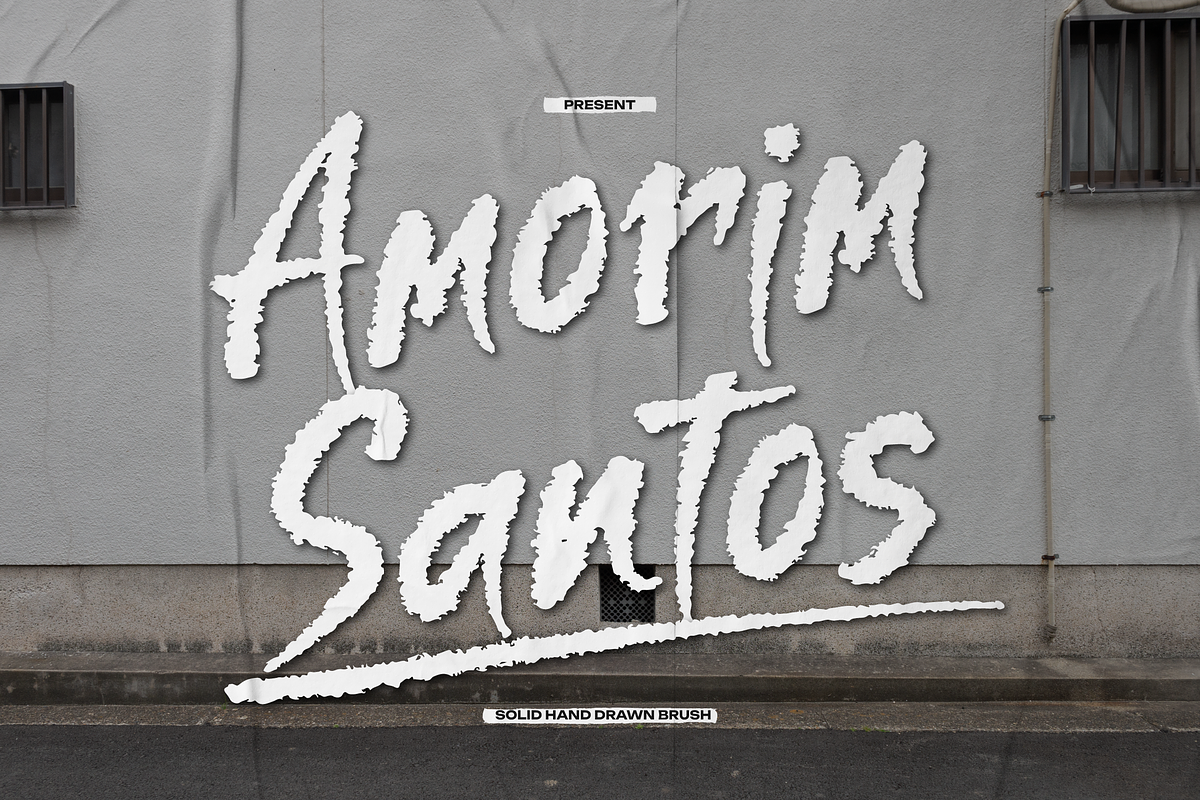 Amorim Santos Solid Hand Drawn Brush, a Handwritten Font by gracetype_studio (Photo 1 of 12)