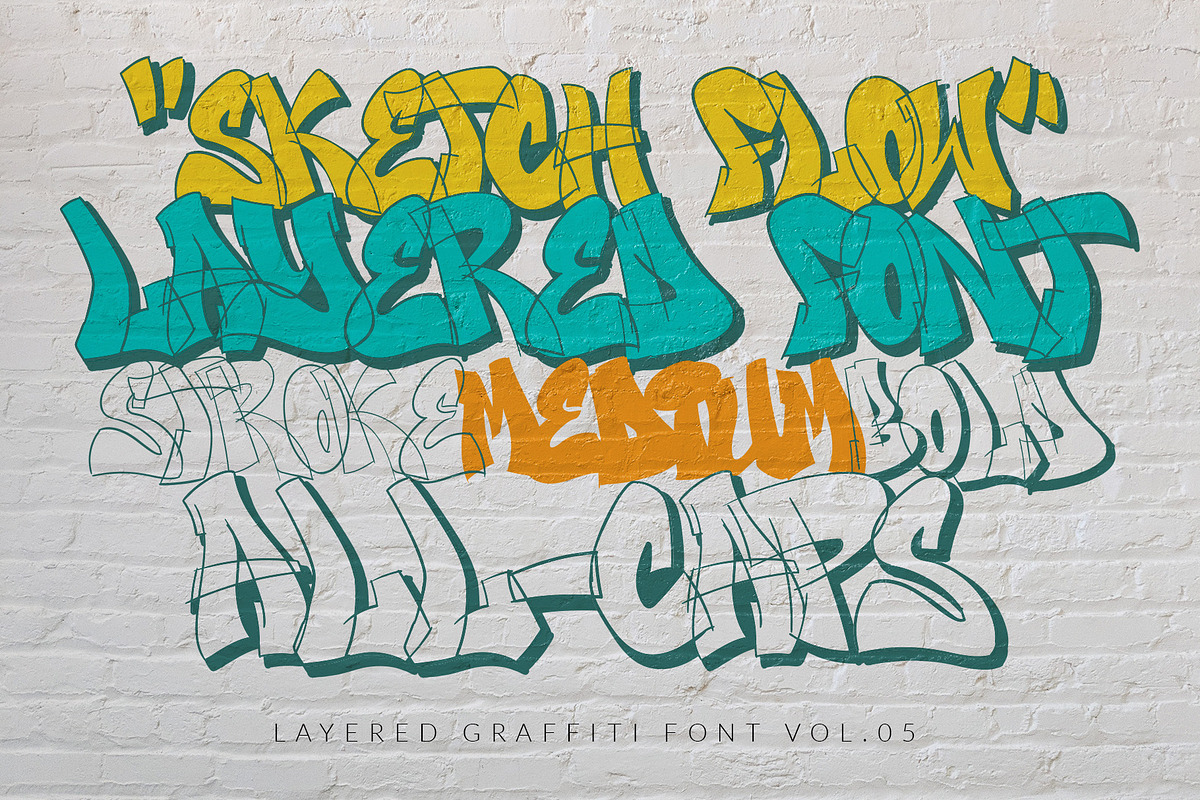Sketch Flow - Layered Graffiti Font, a Blackletter Font by SemutHitam Creative (Photo 4 of 6)