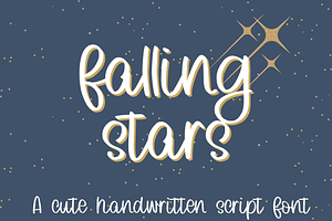 Falling Stars, Cute Handwritten Font